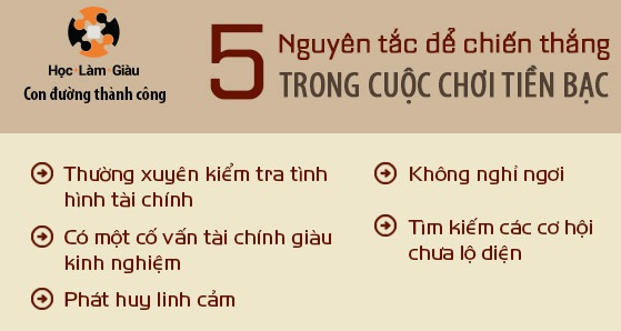 5 nguyên tắc để chiến thắng trong cuộc chơi tiền bạc